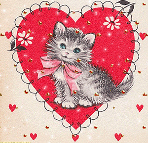 Gif animé coeur chat